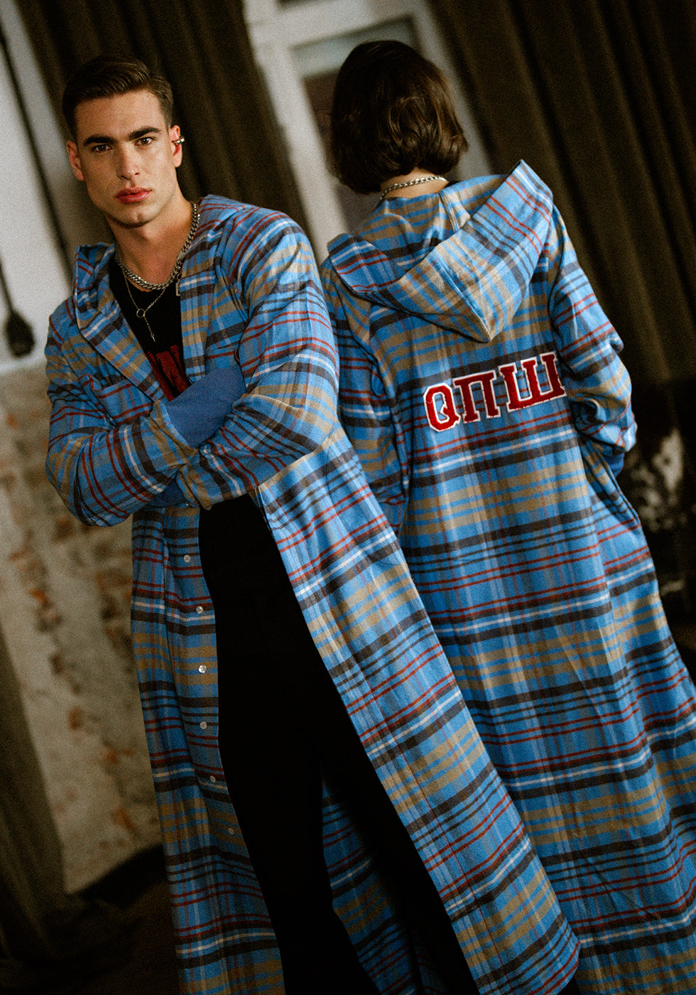 koszula FOREVER HOOD FLANNEL LOGO LONG