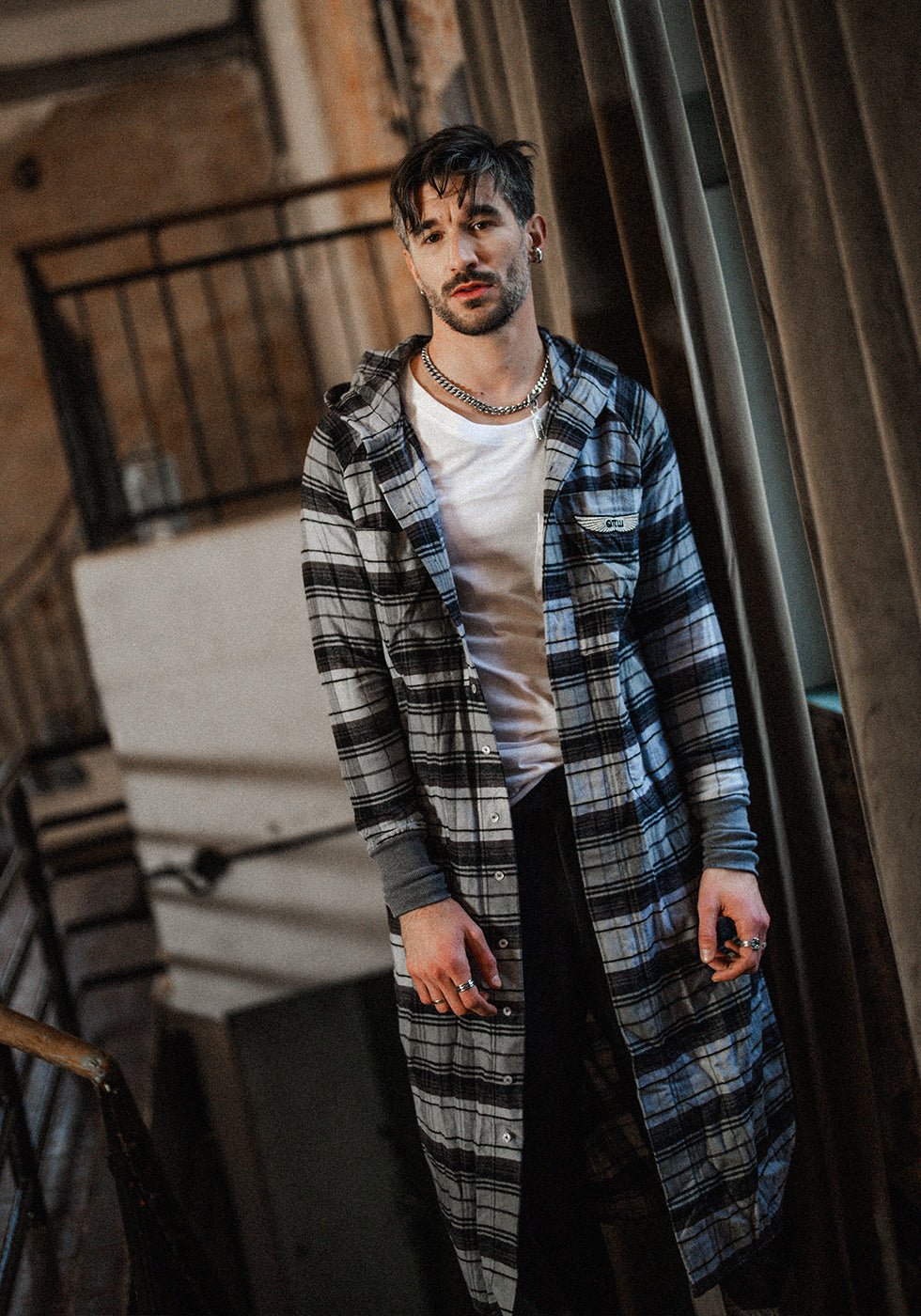 koszula FOREVER HOOD FLANNEL LONG